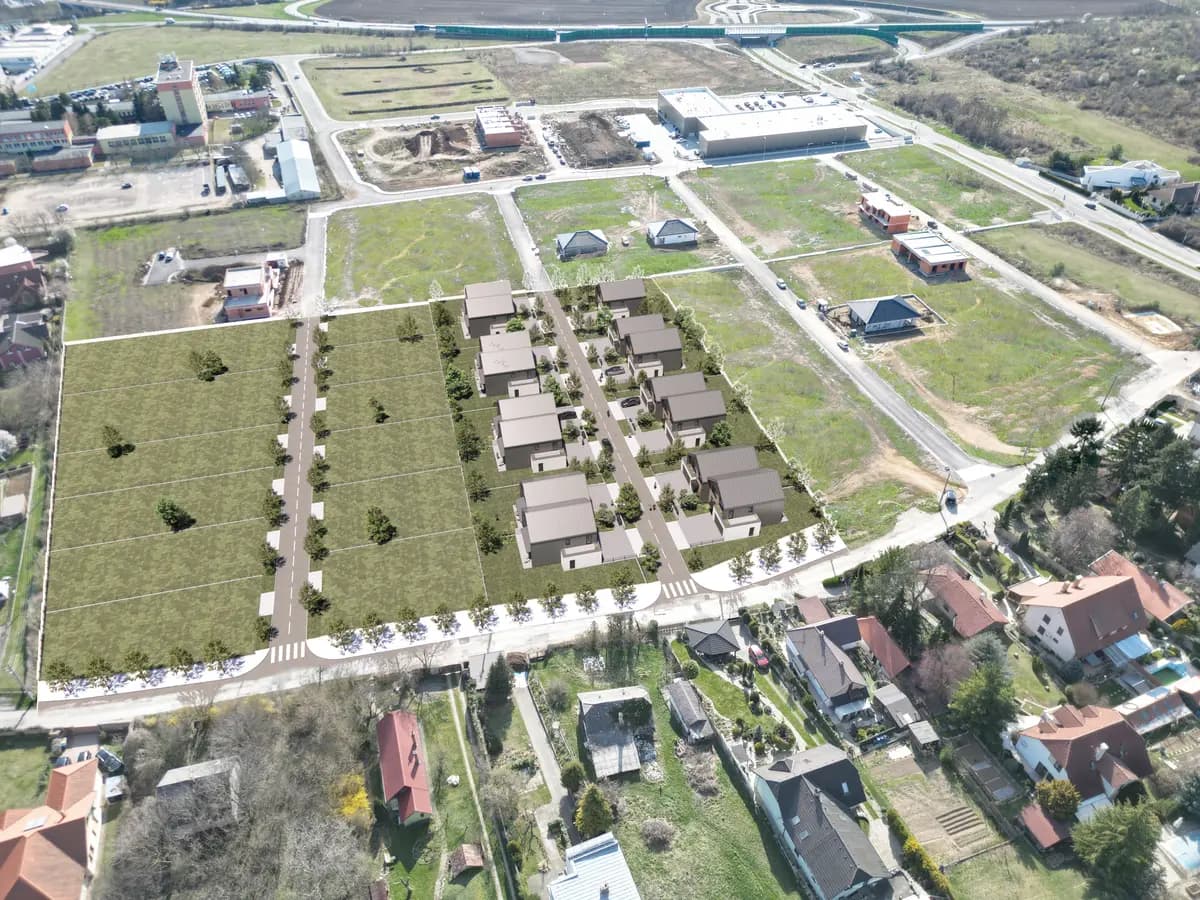 Letecký pohľad na lokalitu so zeleňou