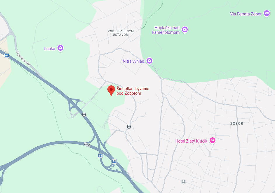 Mapa polohy projektu Pod Zoborom